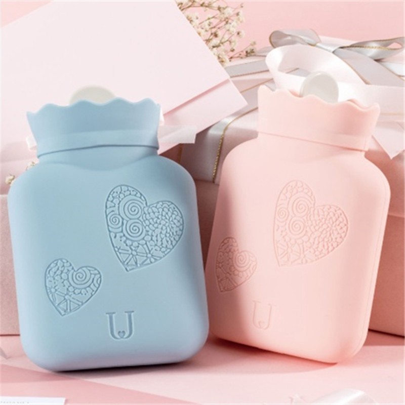 Hot Seller Food Grade Silicone Rubber Hot Water Bag / Hot water bottle with Cover for Hand Warming